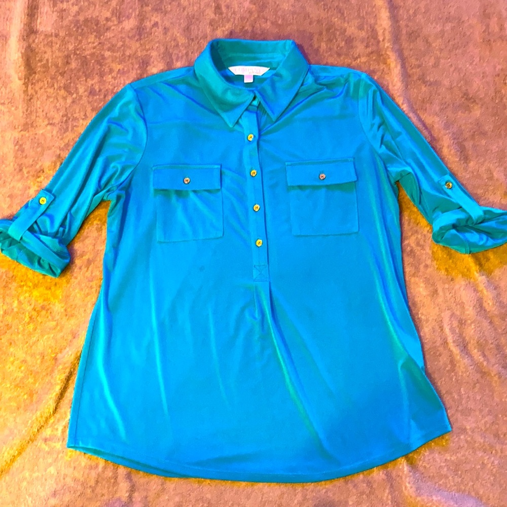 🦋Ellen Tracy real 3/4 sleeve med. blouse